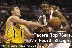 Pacers Top 76ers, Win Fourth Straight