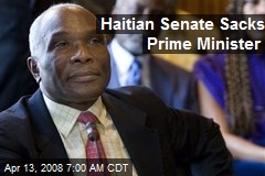 Haitian Senate Sacks Prime Minister