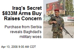 Iraq's Secret $833M Arms Buy Raises Concern