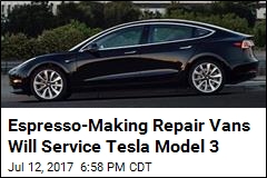 Espresso-Making Repair Vans Will Service Tesla Model 3