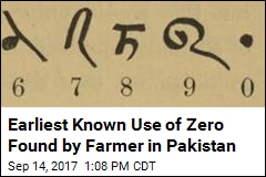 Earliest Known Use of Zero Found by Farmer in Pakistan