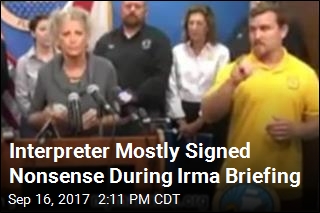 Interpreter Mostly Signed Nonsense During Irma Briefing