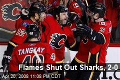Flames Shut Out Sharks, 2-0