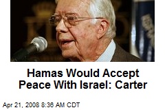 Hamas Would Accept Peace With Israel: Carter