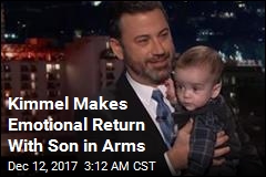 KImmel Holds Baby Son in Return to Late-Night