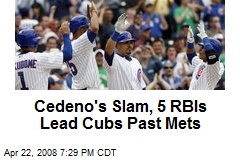 Cedeno's Slam, 5 RBIs Lead Cubs Past Mets