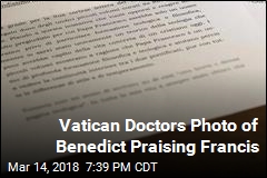 Vatican Doctors Photo of Benedict Praising Francis