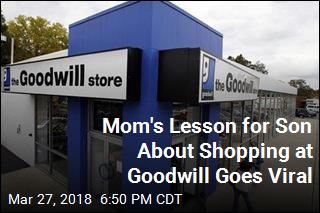 Mom Teaches Son Lesson About Shopping at Goodwill, Goes Viral