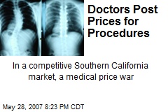 Doctors Post Prices for Procedures