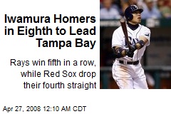 Iwamura Homers in Eighth to Lead Tampa Bay