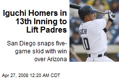 Iguchi Homers in 13th Inning to Lift Padres