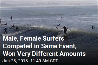 Male, Female Surfers Competed in Same Event, Won Very Different Amounts