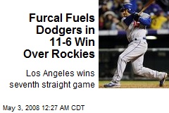 Furcal Fuels Dodgers in 11-6 Win Over Rockies