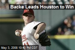 Backe Leads Houston to Win