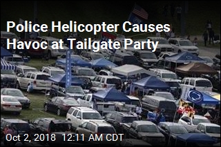Police Helicopter Causes Havoc at Tailgate Party