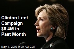 Clinton Lent Campaign $6.4M in Past Month