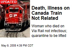Death, Illness on Canada Train Not Related