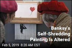 Banksy&#39;s Self-Shredding Painting Loses Its Batteries