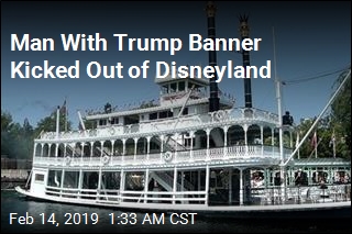 Man With Trump Banner Kicked Out of Disneyland
