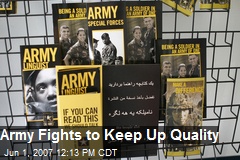 Army Fights to Keep Up Quality