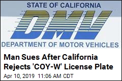 Man Sues After California Rejects &#39;COY-W&#39; License Plate