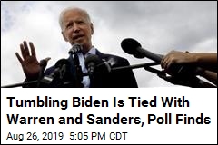 Tumbling Biden Is Tied With Warren and Sanders, Poll Finds
