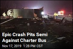 Epic Crash Pits Semi Against Charter Bus