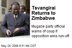 Tsvangirai Returns to Zimbabwe