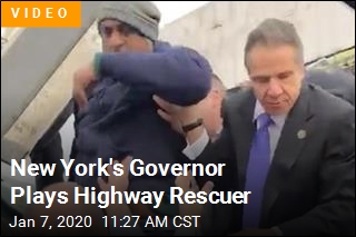 It&#39;s Gov. Cuomo to the Rescue After Van Overturns