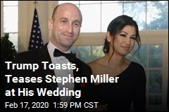 Trump Looks On as Stephen Miller Weds VP&#39;s Press Secretary