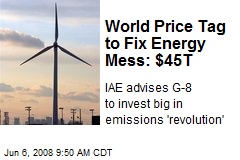 World Price Tag to Fix Energy Mess: $45T