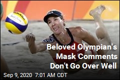 Beloved Olympian Sticks Foot in Mouth on Face Masks