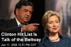 Clinton Hit List Is Talk of the Beltway