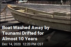 Boat Washed Away by Tsunami Returns Almost 10 Years Later