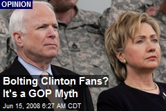 Bolting Clinton Fans? It's a GOP Myth