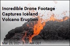 Drone Captures Iceland Eruption