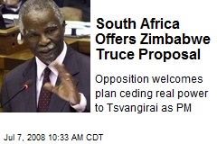 South Africa Offers Zimbabwe Truce Proposal