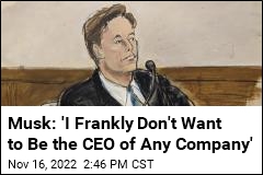 Musk: &#39;I Frankly Don&#39;t Want to Be the CEO of Any Company&#39;
