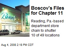 Boscov's Files for Chapter 11