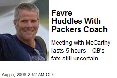 Favre Huddles With Packers Coach
