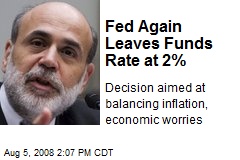 Fed Again Leaves Funds Rate at 2%
