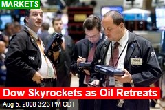 Dow Skyrockets as Oil Retreats