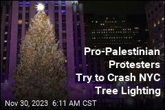 Pro-Palestinian Protesters Try to Crash NYC Tree Lighting