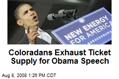 Coloradans Exhaust Ticket Supply for Obama Speech