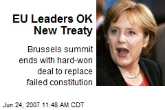 EU Leaders OK New Treaty