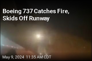 Boeing 737 Catches Fire, Skids Off Runway
