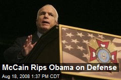McCain Rips Obama on Defense