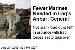 Fewer Marines Needed in Iraq's Anbar: General