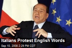 Italians Protest English Words
