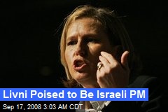 Livni Poised to Be Israeli PM